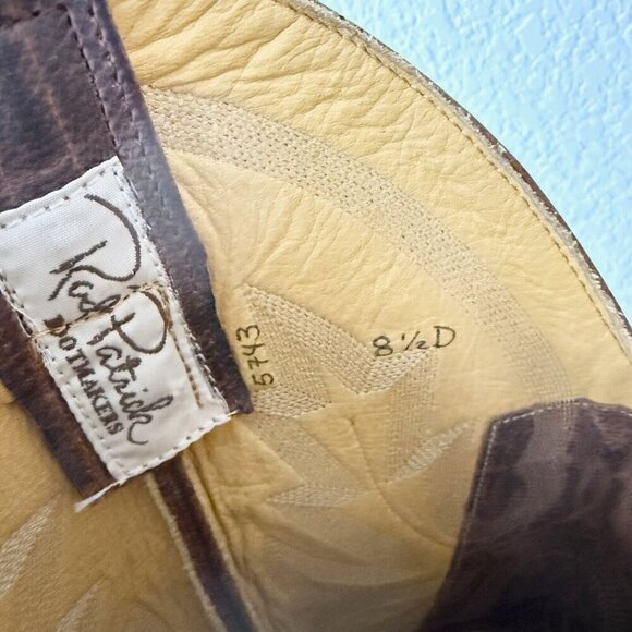 NEW Rod Patrick Mens Cowboy Boots Size 8.5D Perro Loco Brown Western Square Toe - Picture 11 of 13